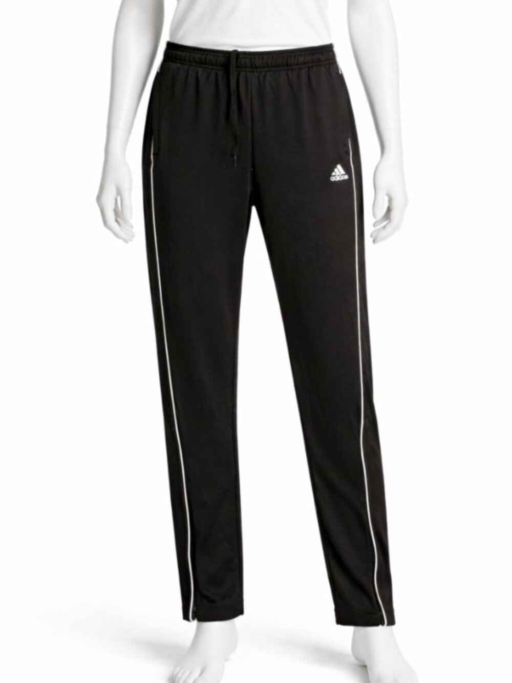 Adidas Womens Medium Aeroready Track Pants Black White Piping